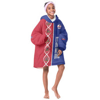 Custom Afro-Haiti Football Kid Wearable Blanket Hoodie It's In My DNA - Wonder Print Shop