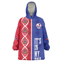 Custom Afro-Haiti Football Kid Wearable Blanket Hoodie It's In My DNA - Wonder Print Shop