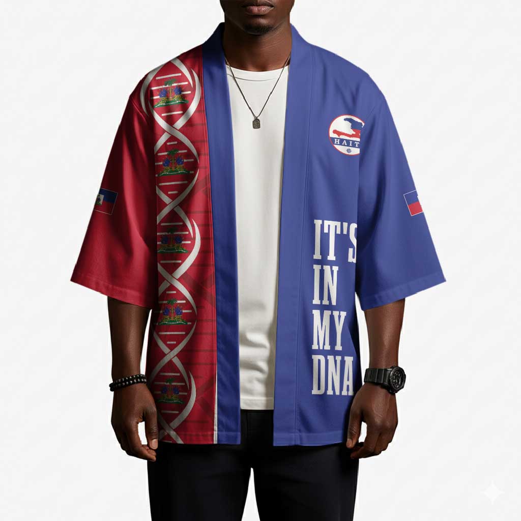 Custom Afro-Haiti Football Kimono It's In My DNA - Wonder Print Shop