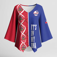 Custom Afro-Haiti Football Kimono Sleeve Blouse It's In My DNA - Wonder Print Shop