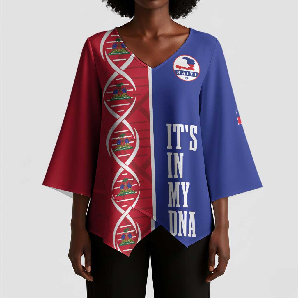 Custom Afro-Haiti Football Kimono Sleeve Blouse It's In My DNA - Wonder Print Shop