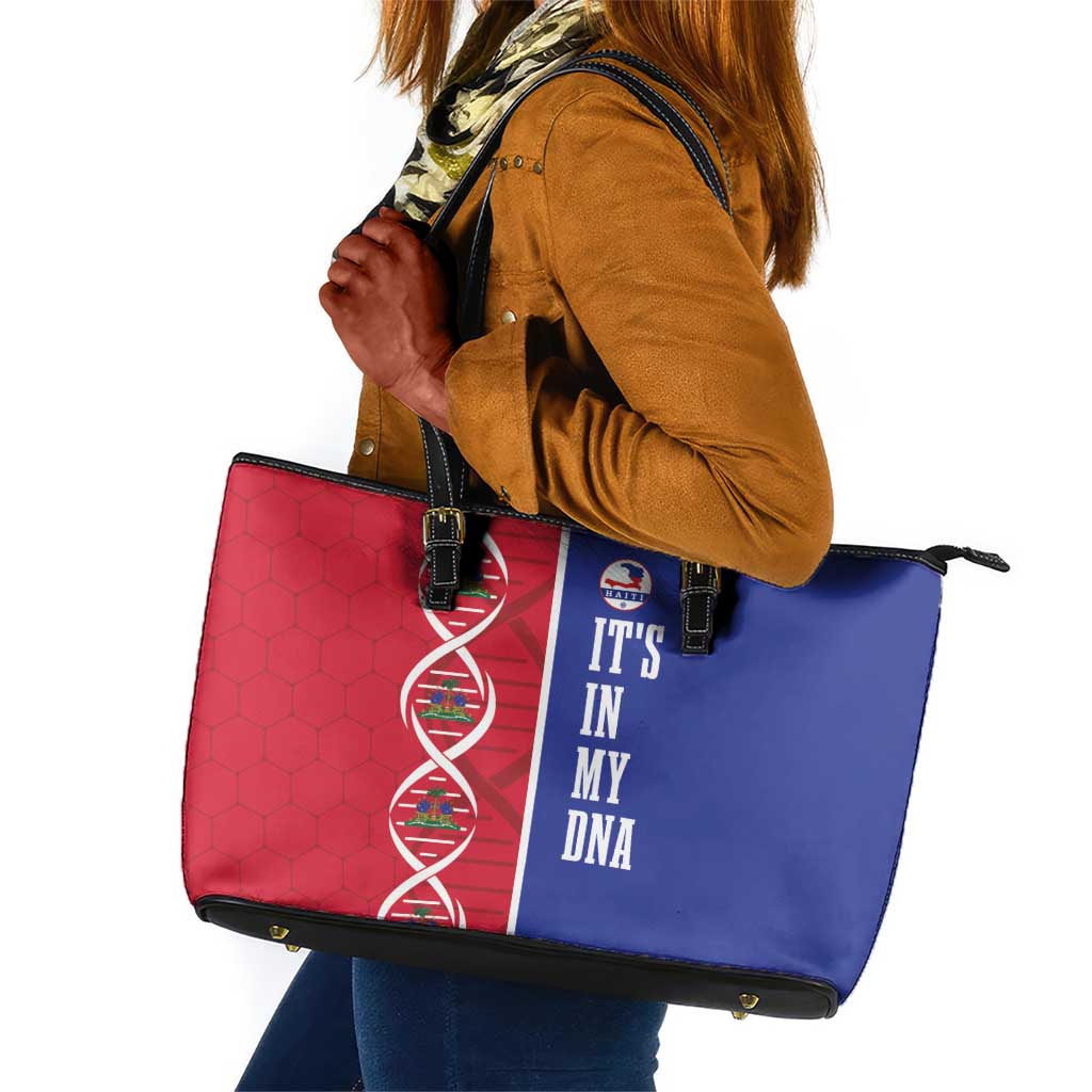 Afro-Haiti Football Leather Tote Bag It's In My DNA - Wonder Print Shop