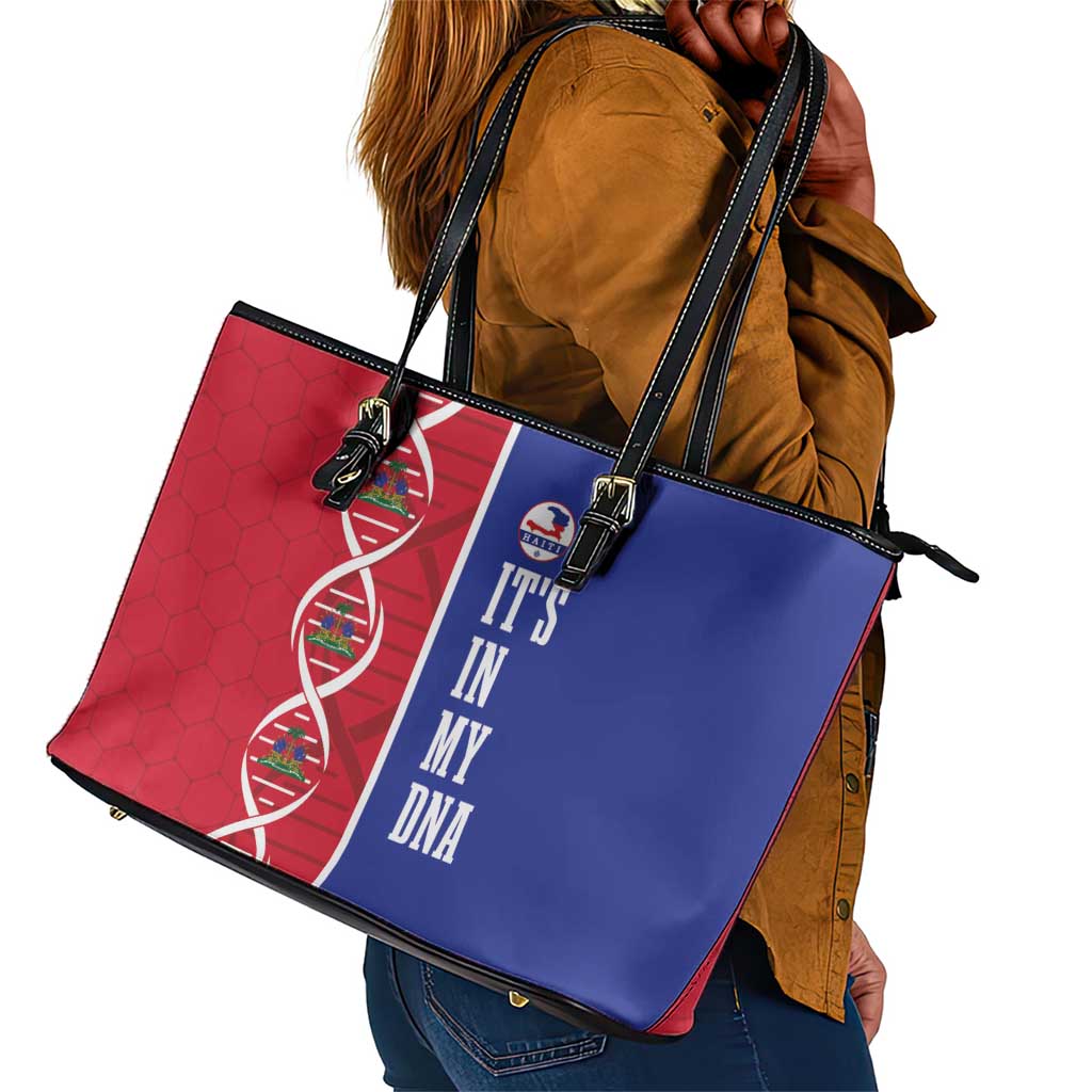 Afro-Haiti Football Leather Tote Bag It's In My DNA - Wonder Print Shop