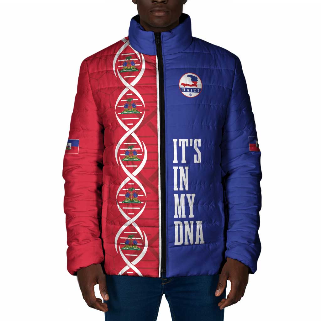 Custom Afro-Haiti Football Padded Jacket It's In My DNA - Wonder Print Shop