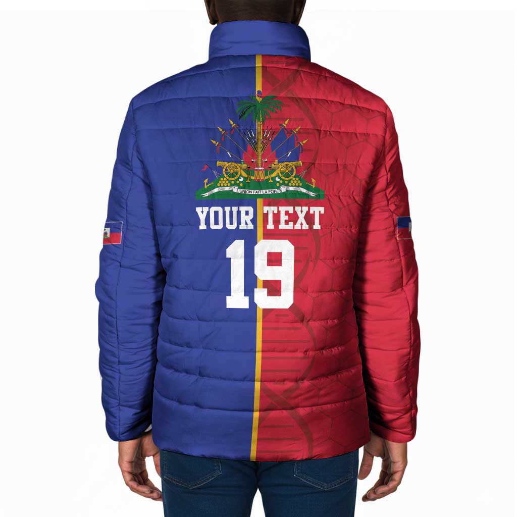 Custom Afro-Haiti Football Padded Jacket It's In My DNA - Wonder Print Shop