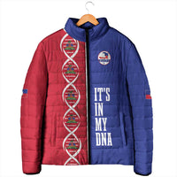 Custom Afro-Haiti Football Padded Jacket It's In My DNA - Wonder Print Shop