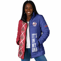 Custom Afro-Haiti Football Padded Jacket It's In My DNA - Wonder Print Shop