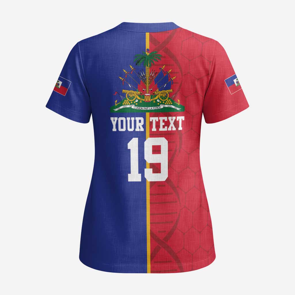 Custom Afro-Haiti Football Scrub Top It's In My DNA - Wonder Print Shop