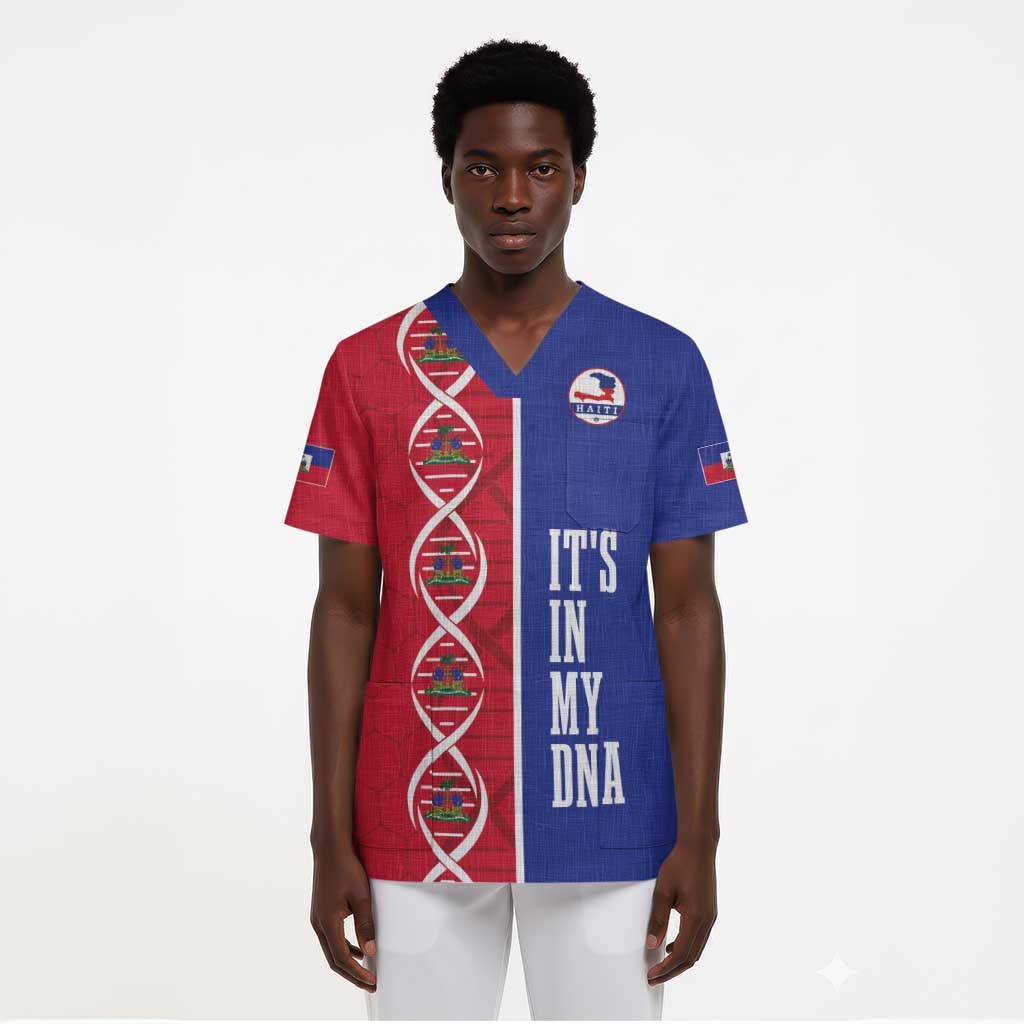 Custom Afro-Haiti Football Scrub Top It's In My DNA - Wonder Print Shop