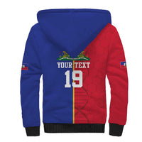 Custom Afro-Haiti Football Sherpa Hoodie It's In My DNA - Wonder Print Shop