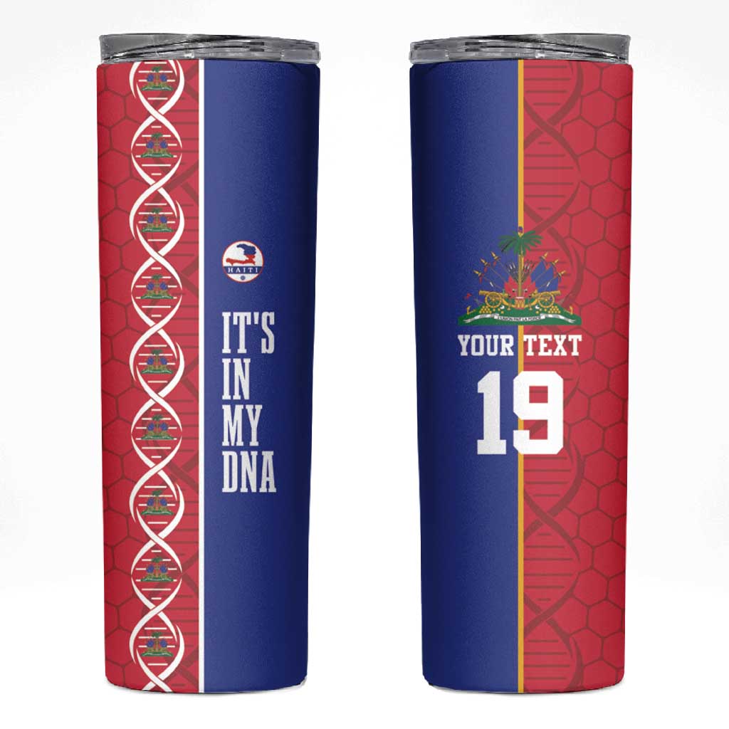 Custom Afro-Haiti Football Skinny Tumbler It's In My DNA - Wonder Print Shop