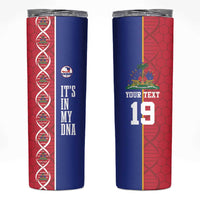 Custom Afro-Haiti Football Skinny Tumbler It's In My DNA - Wonder Print Shop
