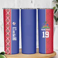Custom Afro-Haiti Football Skinny Tumbler It's In My DNA - Wonder Print Shop