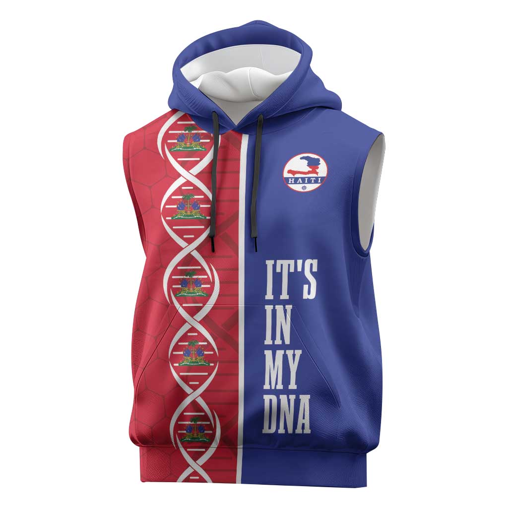 Custom Afro-Haiti Football Sleeveless Hoodie It's In My DNA - Wonder Print Shop