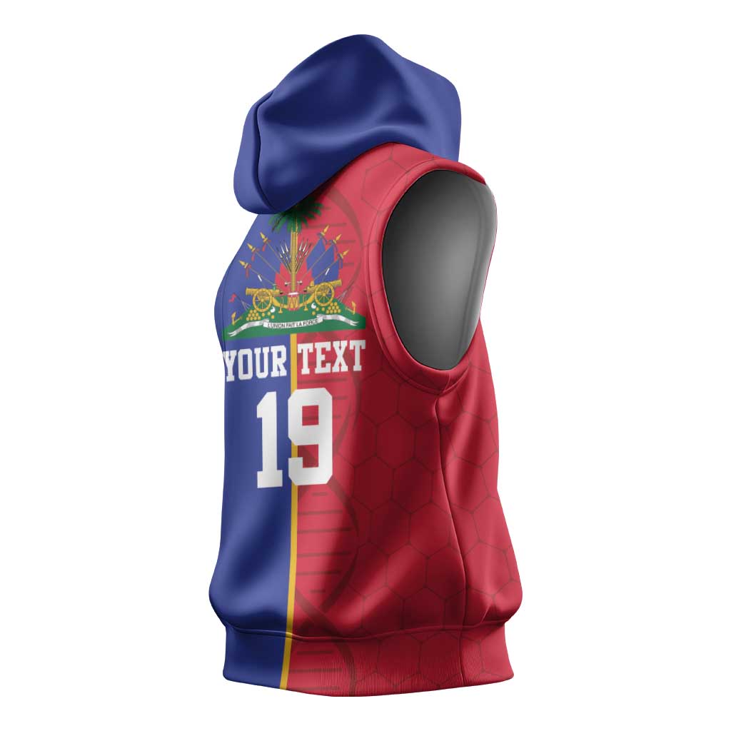 Custom Afro-Haiti Football Sleeveless Hoodie It's In My DNA - Wonder Print Shop