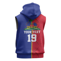 Custom Afro-Haiti Football Sleeveless Zip Hoodie It's In My DNA - Wonder Print Shop