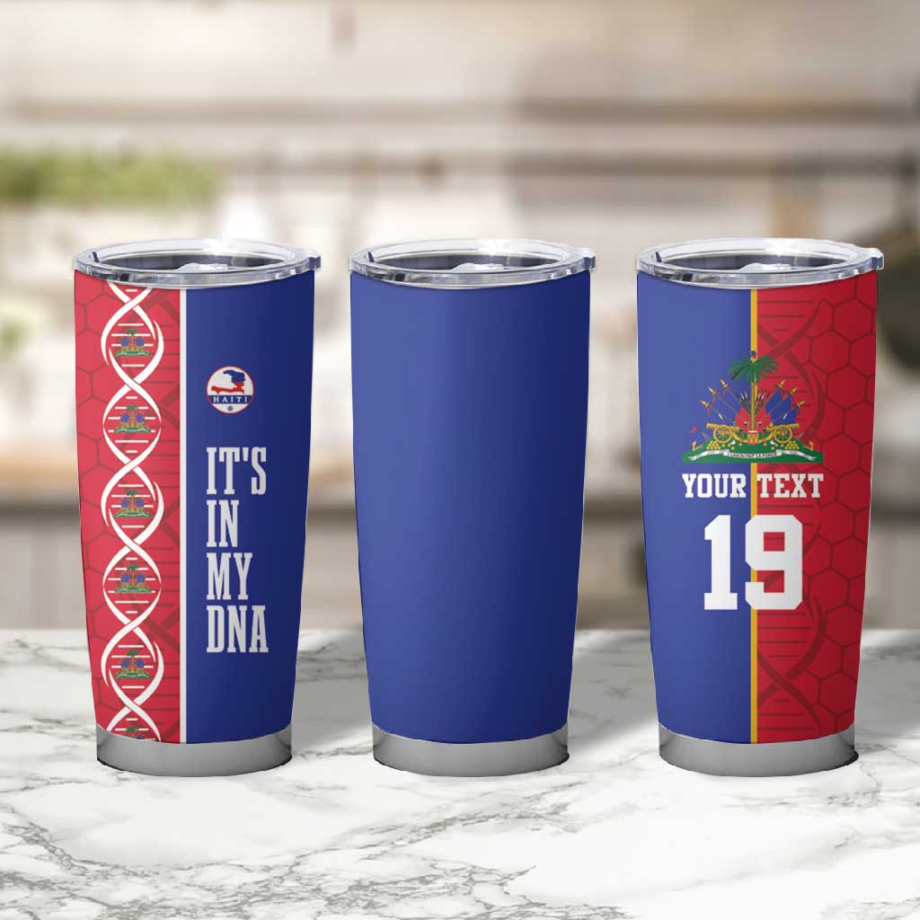 Custom Afro-Haiti Football Tumbler Cup It's In My DNA - Wonder Print Shop