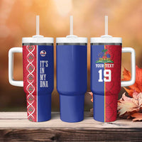 Custom Afro-Haiti Football Tumbler With Handle It's In My DNA - Wonder Print Shop