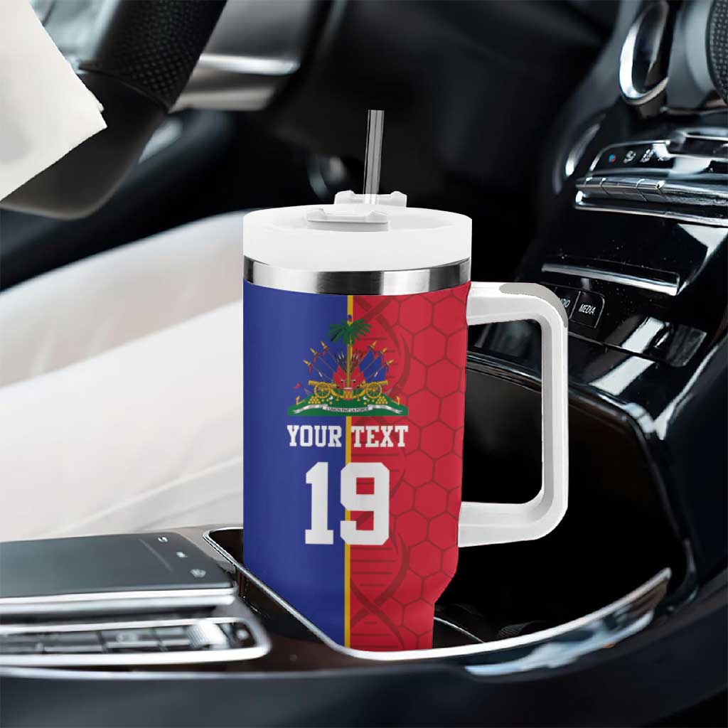 Custom Afro-Haiti Football Tumbler With Handle It's In My DNA - Wonder Print Shop