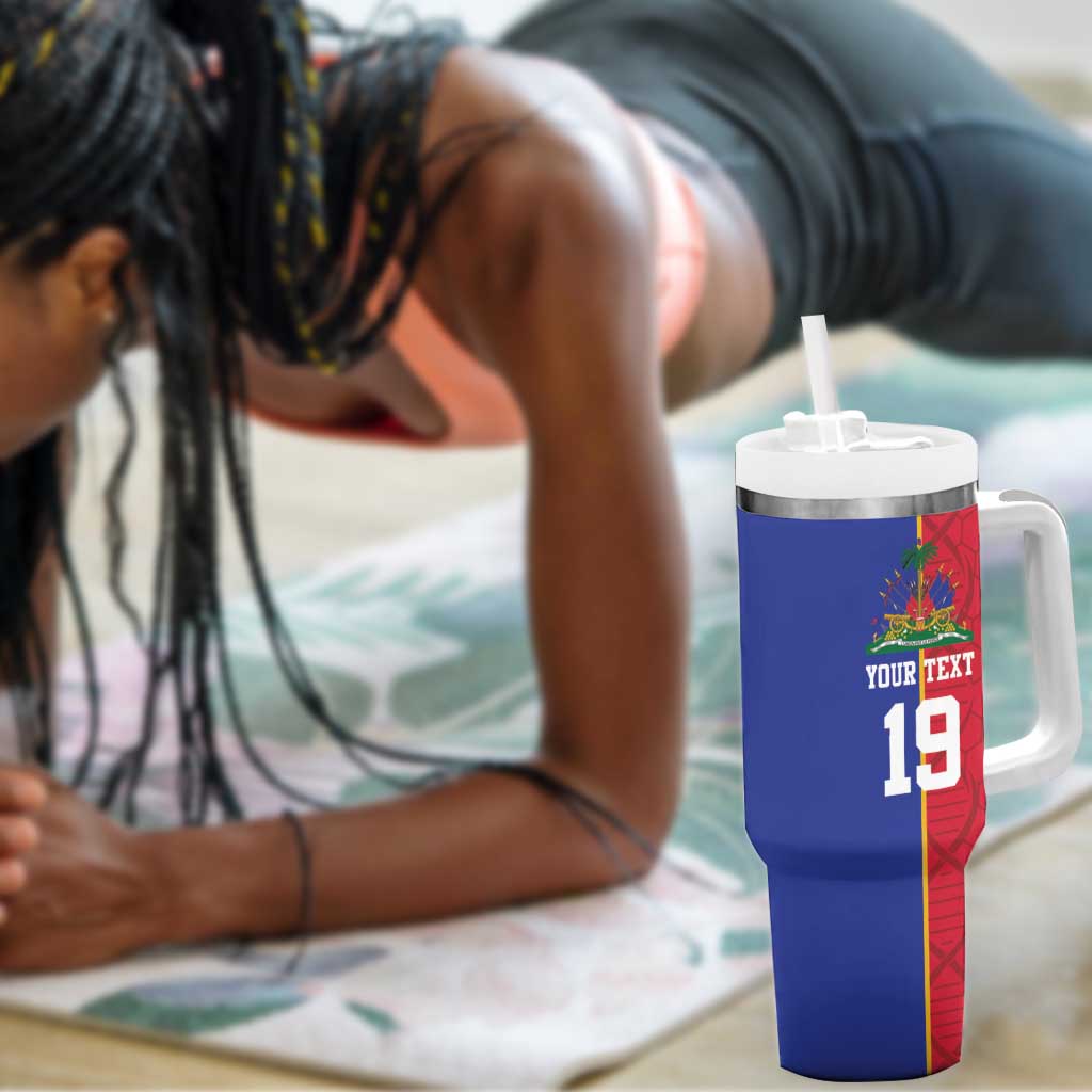 Custom Afro-Haiti Football Tumbler With Handle It's In My DNA - Wonder Print Shop