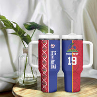 Custom Afro-Haiti Football Tumbler With Handle It's In My DNA - Wonder Print Shop