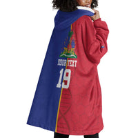 Custom Afro-Haiti Football Wearable Blanket Hoodie It's In My DNA - Wonder Print Shop