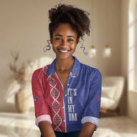 Custom Afro-Haiti Football Women Casual Shirt It's In My DNA - Wonder Print Shop