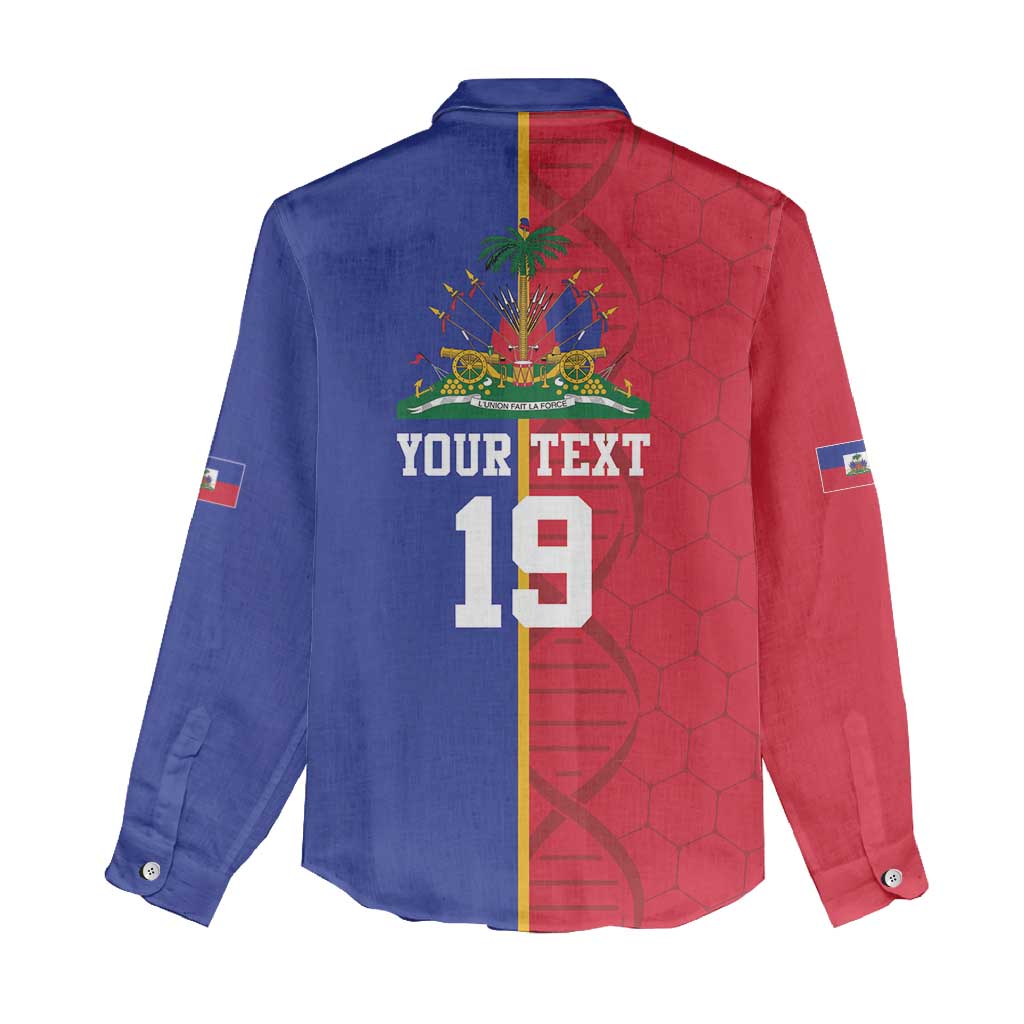 Custom Afro-Haiti Football Women Casual Shirt It's In My DNA - Wonder Print Shop