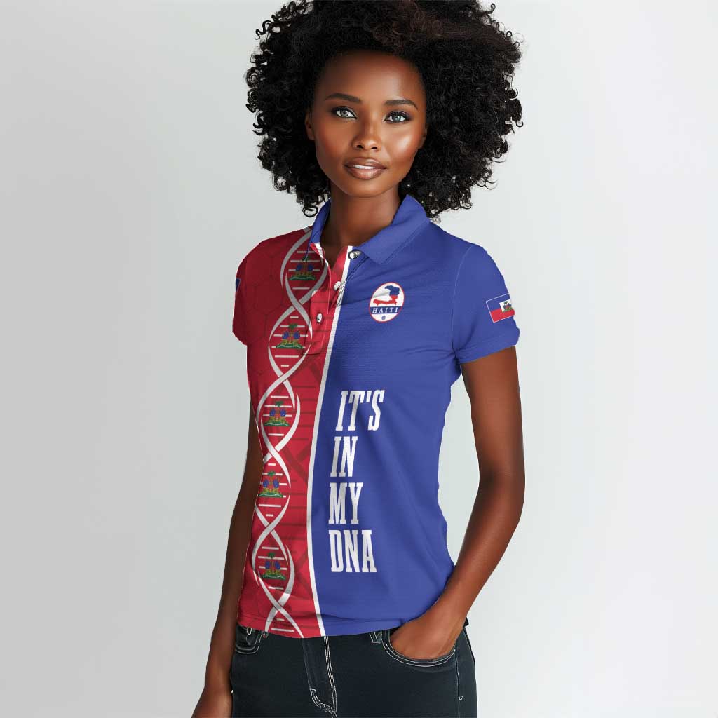 Custom Afro-Haiti Football Women Polo Shirt It's In My DNA LT19