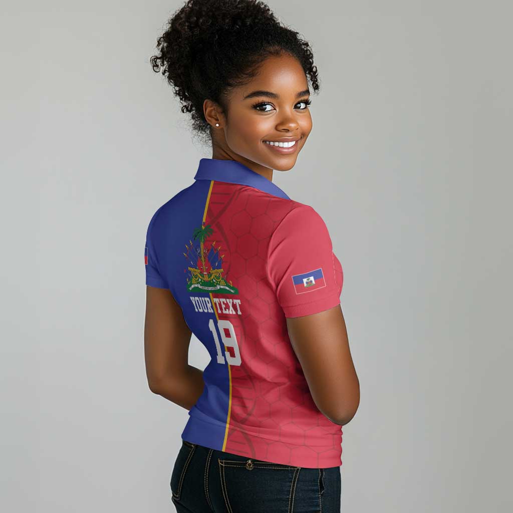 Custom Afro-Haiti Football Women Polo Shirt It's In My DNA LT19