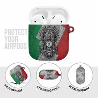 Mexico Aztec Warrior Goddess AirPods Case Aztec Tribal Skull Tricolor Armor