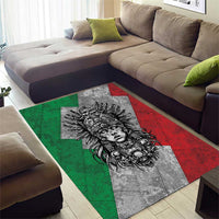 Mexico Aztec Warrior Goddess Area Rug Aztec Tribal Skull Tricolor Armor