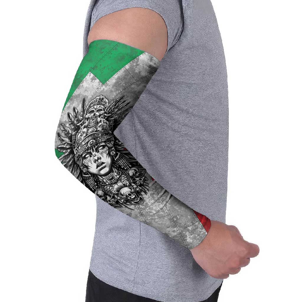 Mexico Aztec Warrior Goddess Arm Sleeves Aztec Tribal Skull Tricolor Armor
