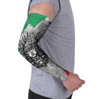 Mexico Aztec Warrior Goddess Arm Sleeves Aztec Tribal Skull Tricolor Armor