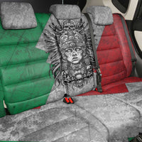 Mexico Aztec Warrior Goddess Back Car Seat Cover Aztec Tribal Skull Tricolor Armor