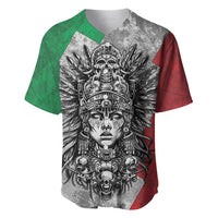 Mexico Aztec Warrior Goddess Baseball Jersey Aztec Tribal Skull Tricolor Armor