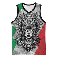Mexico Aztec Warrior Goddess Basketball Jersey Aztec Tribal Skull Tricolor Armor