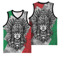 Mexico Aztec Warrior Goddess Basketball Jersey Aztec Tribal Skull Tricolor Armor