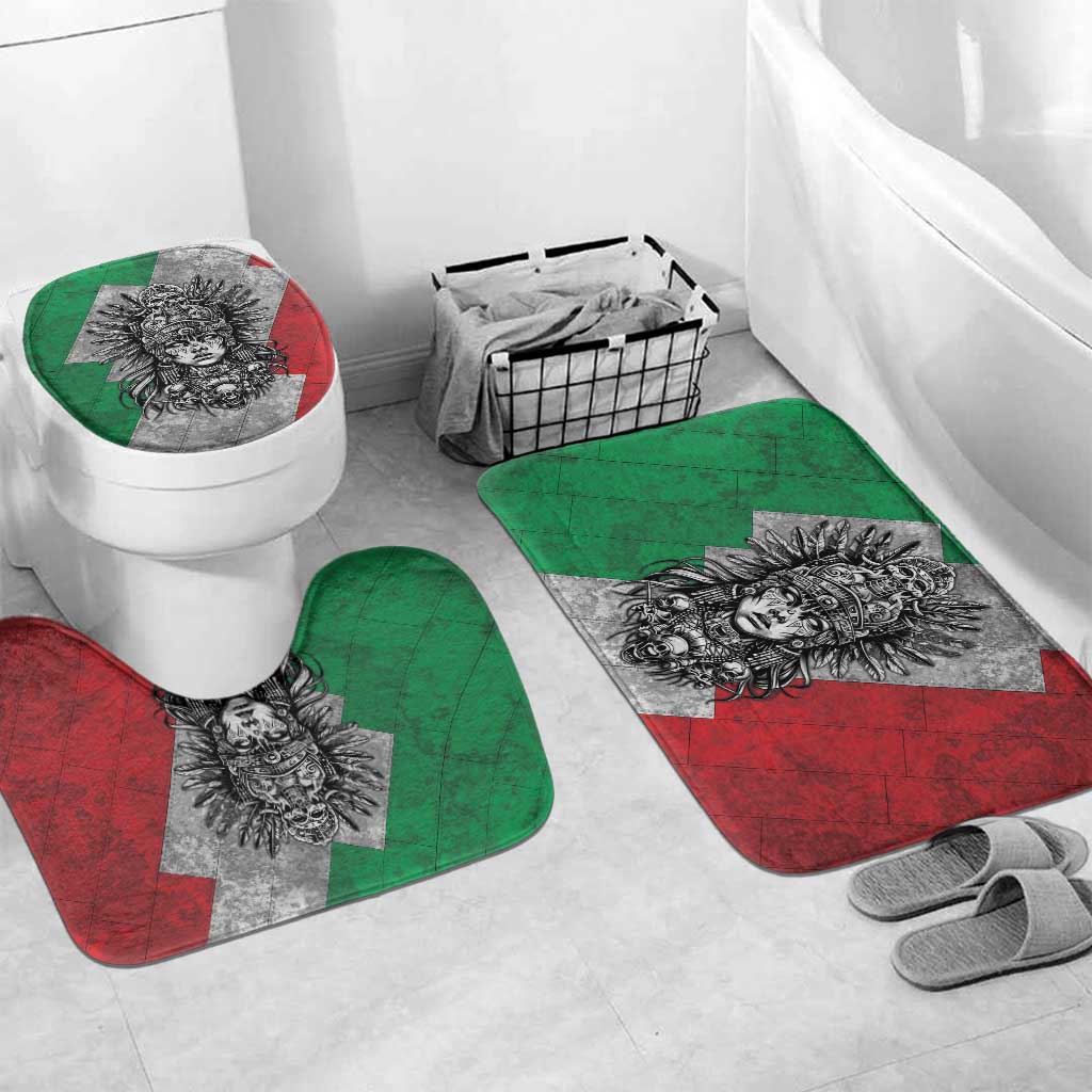 Mexico Aztec Warrior Goddess Bathroom Set Aztec Tribal Skull Tricolor Armor