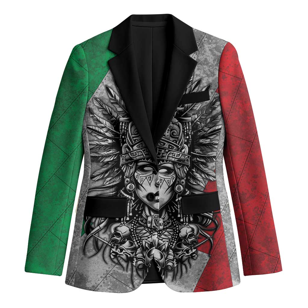 Mexico Aztec Warrior Goddess Blazer Aztec Tribal Skull Tricolor Armor