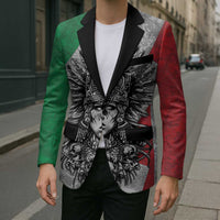 Mexico Aztec Warrior Goddess Blazer Aztec Tribal Skull Tricolor Armor