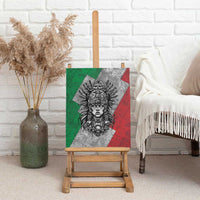 Mexico Aztec Warrior Goddess Canvas Wall Art Aztec Tribal Skull Tricolor Armor