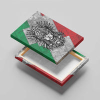 Mexico Aztec Warrior Goddess Canvas Wall Art Aztec Tribal Skull Tricolor Armor