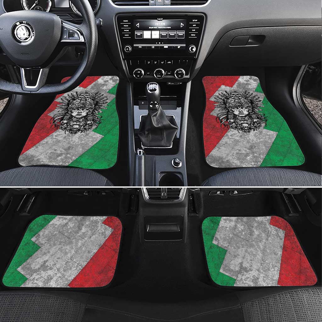 Mexico Aztec Warrior Goddess Car Mats Aztec Tribal Skull Tricolor Armor