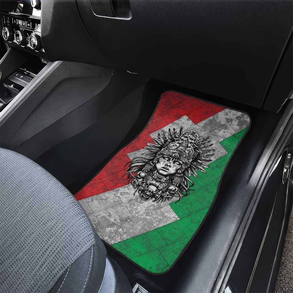 Mexico Aztec Warrior Goddess Car Mats Aztec Tribal Skull Tricolor Armor