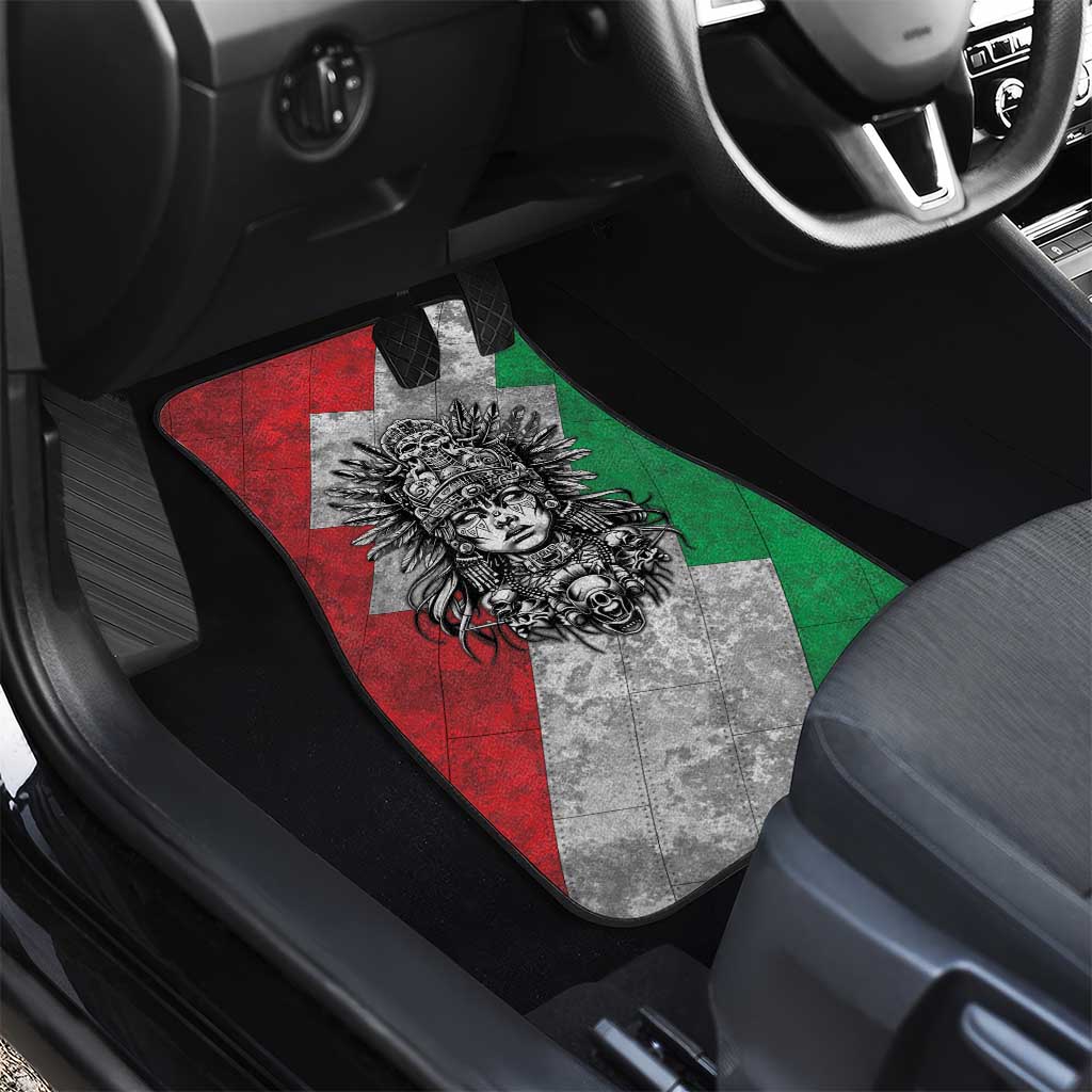 Mexico Aztec Warrior Goddess Car Mats Aztec Tribal Skull Tricolor Armor