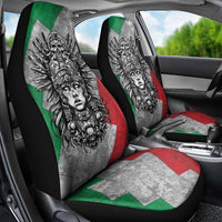 Mexico Aztec Warrior Goddess Car Seat Cover Aztec Tribal Skull Tricolor Armor