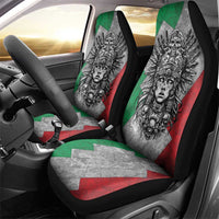 Mexico Aztec Warrior Goddess Car Seat Cover Aztec Tribal Skull Tricolor Armor
