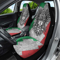 Mexico Aztec Warrior Goddess Car Seat Cover Aztec Tribal Skull Tricolor Armor