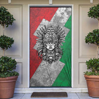 Mexico Aztec Warrior Goddess Door Cover Aztec Tribal Skull Tricolor Armor